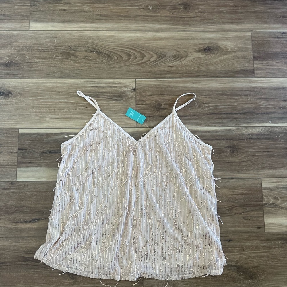 Maurice’s womens champagne eyelash tank top size XXL NWT - Picture 2 of 5